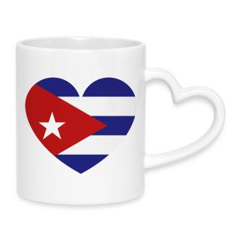 Drapeau du Cœur de Cuba - Mug avec anse en forme de cœur - blanc - Droite