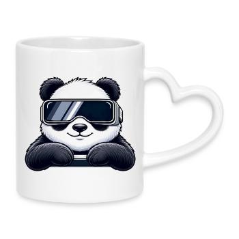 Cool Panda Cartoon VR Gamer Relax Relax - Mug avec anse en forme de cœur - blanc - Droite
