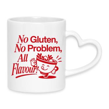 No Gluten No Problem Funny Flour - Mug with Heart-Shaped Handle - white - Right