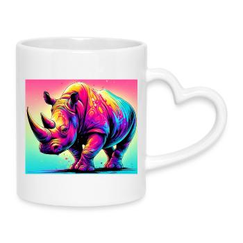 rhinoceros - Mug with Heart-Shaped Handle - white - Right