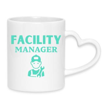 Facility Manager - Tasse mit Herzhenkel - Weiß - Rechts