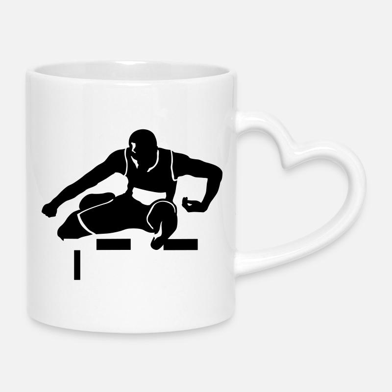 Leichtathletik - Tasse mit Herzhenkel - Weiß