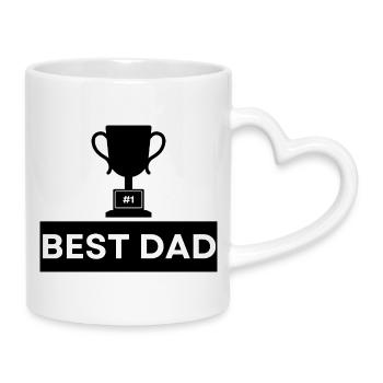 Number 1 Best Dad Bold Typography - Mug with Heart-Shaped Handle - white - Right