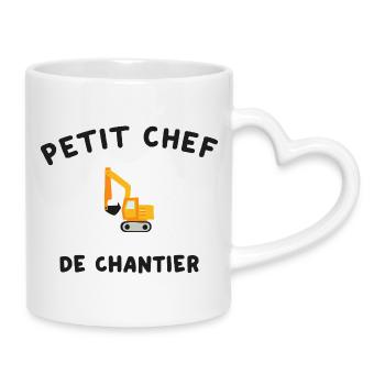 Small Construction Machinery Site Manager - Mug with Heart-Shaped Handle - white - Right