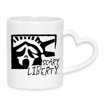 Scary Liberty - Mug with Heart-Shaped Handle - white - Right
