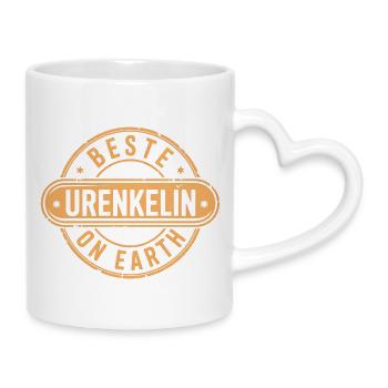 Beste Urenkelin - Tasse mit Herzhenkel - Weiß - Rechts