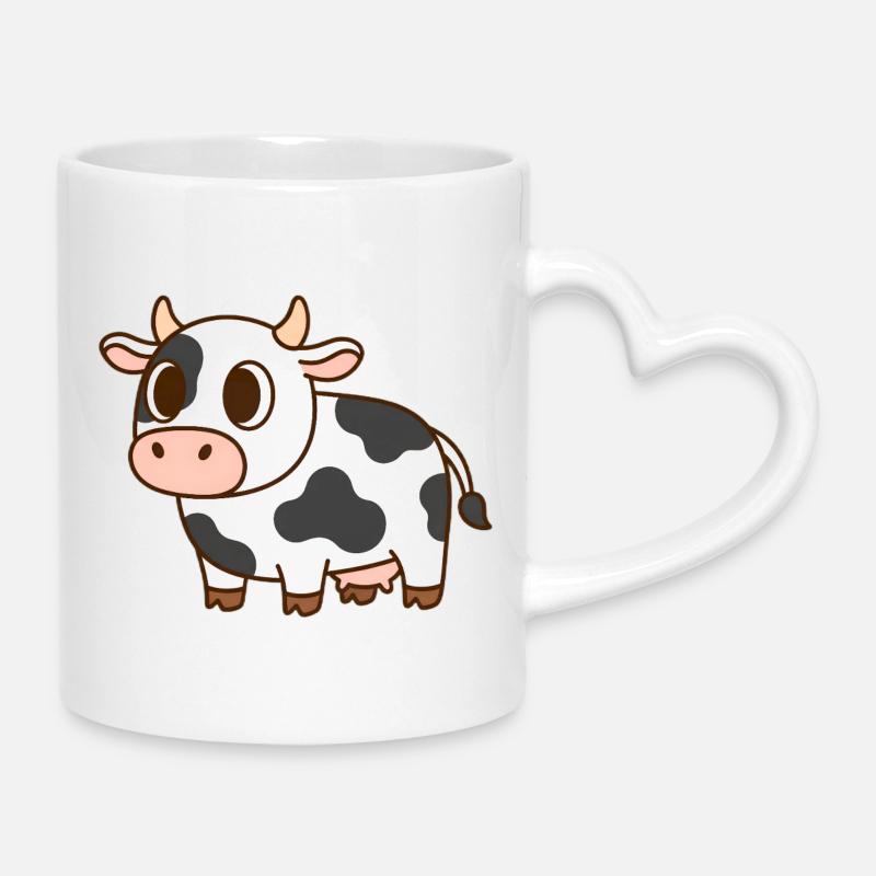 Cow - Mug with Heart-Shaped Handle - white