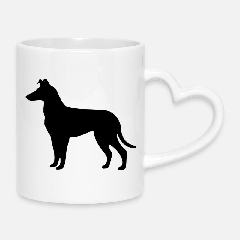 Collie_Schwarz - Mug with Heart-Shaped Handle - white