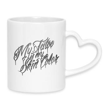 Tattoo Script My Skin Color - Mug avec anse en forme de cœur - blanc - Droite
