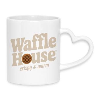 Waffle House – Crispy & Warm - Mug with Heart-Shaped Handle - white - Right