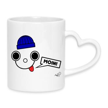 Koppie Moin avec Beanie - Mug avec anse en forme de cœur - blanc - Droite