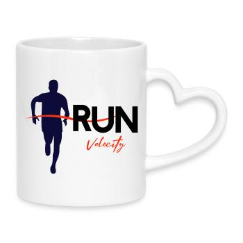 Run - Tasse mit Herzhenkel - Weiß - Rechts