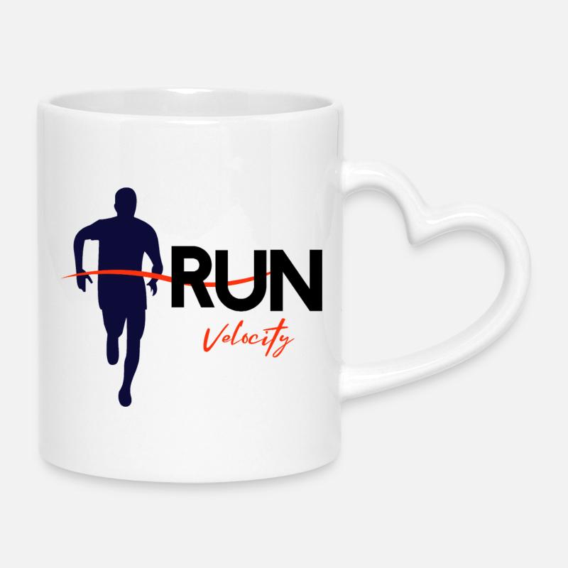 Courir - Mug avec anse en forme de cœur - blanc