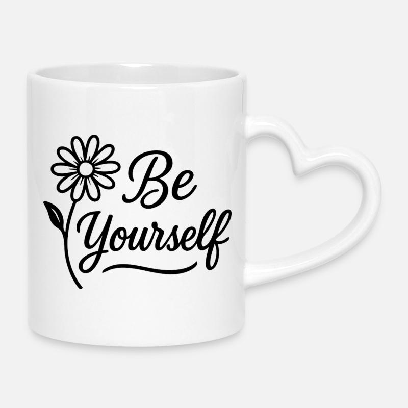 be yourself - Mug with Heart-Shaped Handle - white