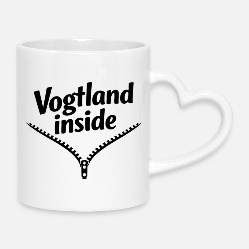 Vogtland Inside - Tasse mit Herzhenkel - Weiß