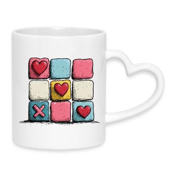 Motif Heart XOXO PopArt - Mug avec anse en forme de cœur - blanc - Droite