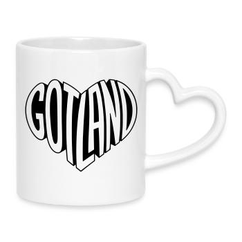 Gotland, Schweden Schriftzug Herz - Tasse mit Herzhenkel - Weiß - Rechts