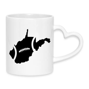 Football West Virginia - Mug with Heart-Shaped Handle - white - Right