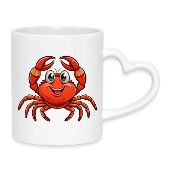 Crab - Mug with Heart-Shaped Handle - white - Right