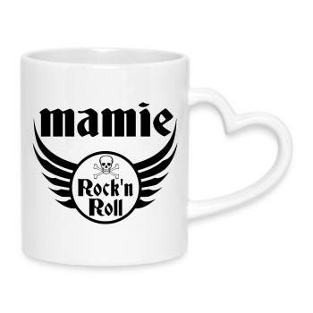 Grand-Mère Rebelle Rock and Roll - Mug avec anse en forme de cœur - blanc - Droite