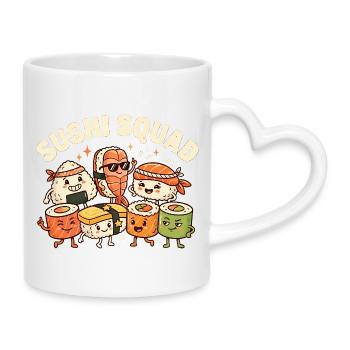 Troupe de sushi Cuisine japonaise drôle Sashimi Li - Mug avec anse en forme de cœur - blanc - Droite