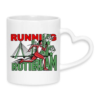 Running Rotterdam City Run - Mug with Heart-Shaped Handle - white - Right