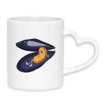 Fauler Schimmel unter Nachtsplittern - Tasse mit Herzhenkel - Weiß - Rechts