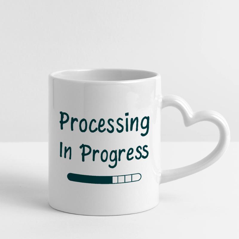 Processing In Progress Loading Bar Statement Mug with Heart-Shaped Handle