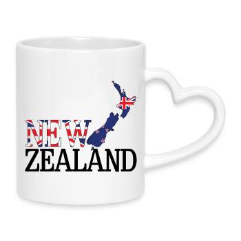 Carte terrestre de la Nouvelle-Zélande Drapeau de la Nouvelle-Zélande - Mug avec anse en forme de cœur - blanc - Droite