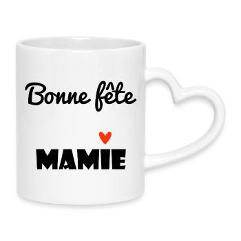 GRANNY. MAMMA. GRANDMOTHER. MOTHER'S DAY. GIFT - Mug with Heart-Shaped Handle - white - Right