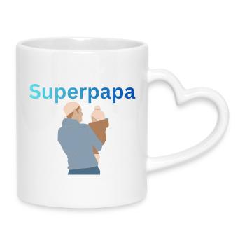 LIEBEVOLL Superpapa - Tasse mit Herzhenkel - Weiß - Rechts