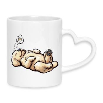 Golden Retriever Goldie Goldiebesitzer Goldies - Tasse mit Herzhenkel - Weiß - Rechts