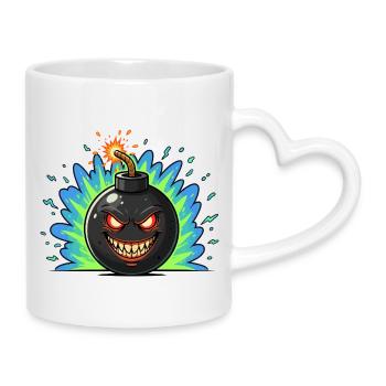 Boule de bombe en colère néonburst - Mug avec anse en forme de cœur - blanc - Droite