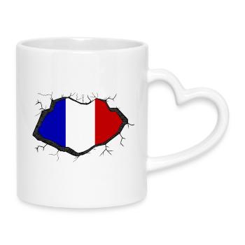 France flag - Mug with Heart-Shaped Handle - white - Right