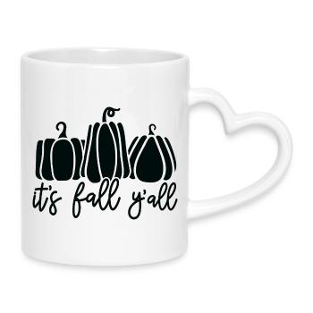 Herbstkürbisse mit Text für Herbstparty - Tasse mit Herzhenkel - Weiß - Rechts