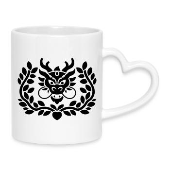 Emblème du dragon - Mug avec anse en forme de cœur - blanc - Droite