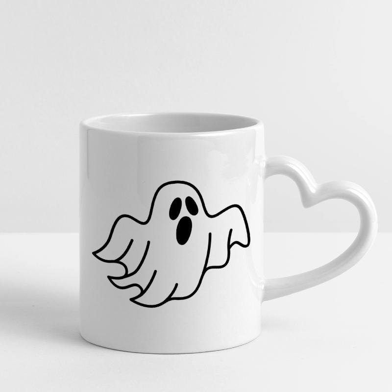Geist oder Gespenst Tasse mit Herzhenkel