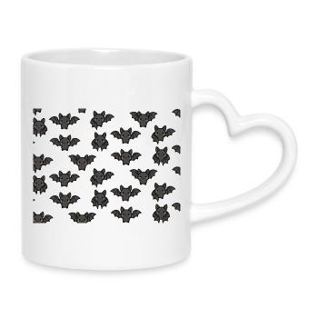 Fledermäuse - Tasse mit Herzhenkel - Weiß - Rechts