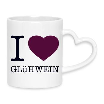 I love mulled wine - Mug with Heart-Shaped Handle - white - Right