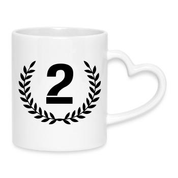 2 Kranz - Tasse mit Herzhenkel - Weiß - Rechts