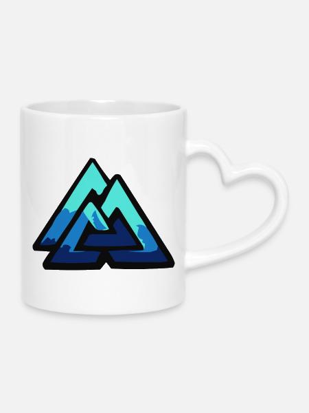 valknut wotan wotansknoten - Tasse mit Herzhenkel - Weiß
