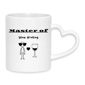 Maître du vin - Mug avec anse en forme de cœur - blanc - Droite