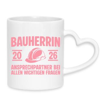 Constructeur Personne Contact pour la Construction de Maisons 2026 - Mug avec anse en forme de cœur - blanc - Droite
