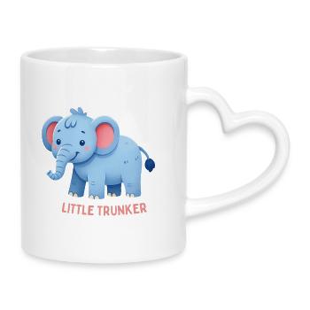 Rosa Ohr-Elefant - Tasse mit Herzhenkel - Weiß - Rechts