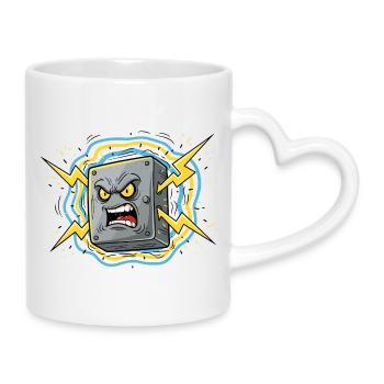 Angry Socket Lightning - Mug with Heart-Shaped Handle - white - Right