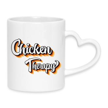 Fans de poulet - - Poulet - Thérapie des poulets - Mug avec anse en forme de cœur - blanc - Droite