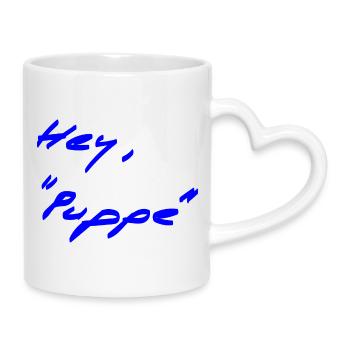 Greeting - different - Mug with Heart-Shaped Handle - white - Right