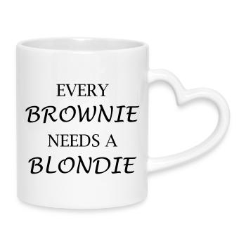 Brownie - Mug with Heart-Shaped Handle - white - Right