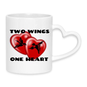 Two_Wings_One_Heart - Mug avec anse en forme de cœur - blanc - Droite