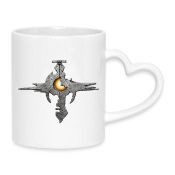 Sacred Fragment Moon – Mystic Sigil - Mug with Heart-Shaped Handle - white - Right